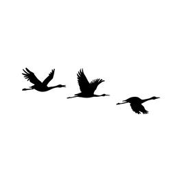 Wallity Migrant Birds - 302 Escultura de Pared de Metal Negra